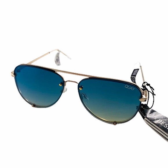 NWT Quay High Key Mini Rimless Aviator Sunglasses - Picture 4 of 6
